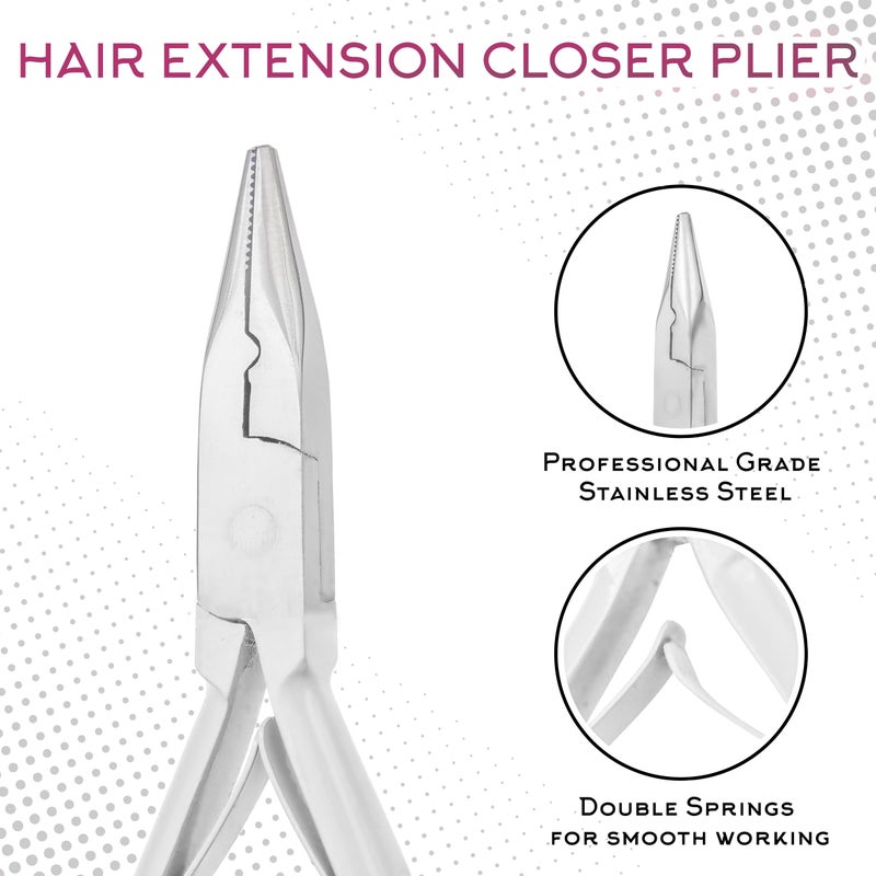 SIVOTE Professional Hair Extension Tools Kit Stainless Steel, Microlink & Itip Extensions Tool Kit, Silver - Image 3